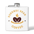 Coffee Flask - "Burundi Bean Coffee" 6oz Stainless Steel Hip Flask